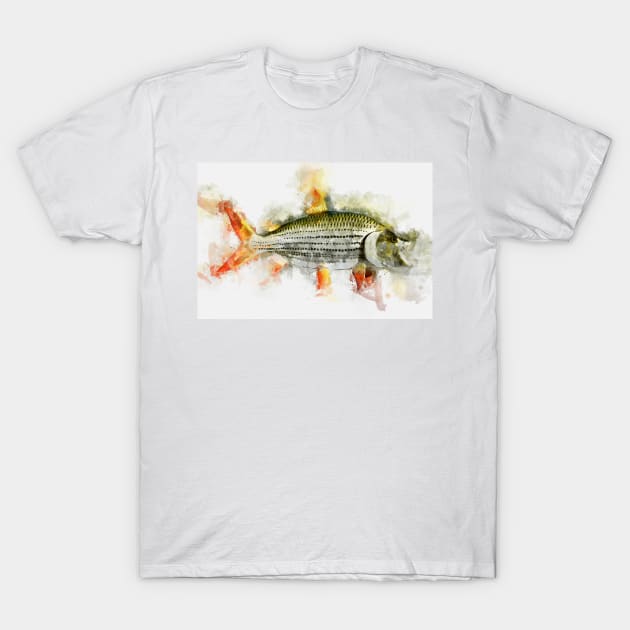 Goliath African TigerFish Watercolor Art for the Extreme Anglers / Gifts for Fisherman T-Shirt by Naumovski